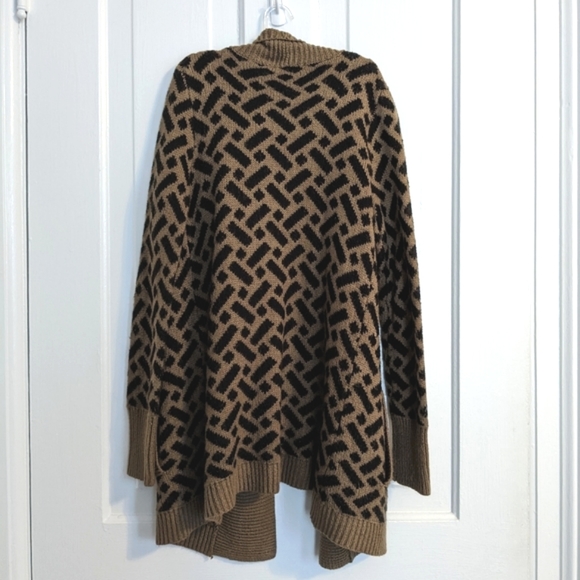 Brown & Black Long Winter Cardigan with Pockets - Picture 2 of 4